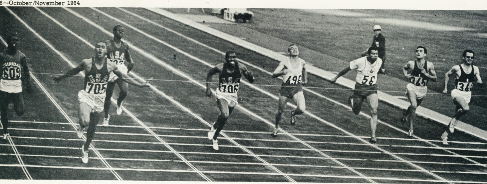 Henry Carr winning one of his two Olympic gold medals in 1964
